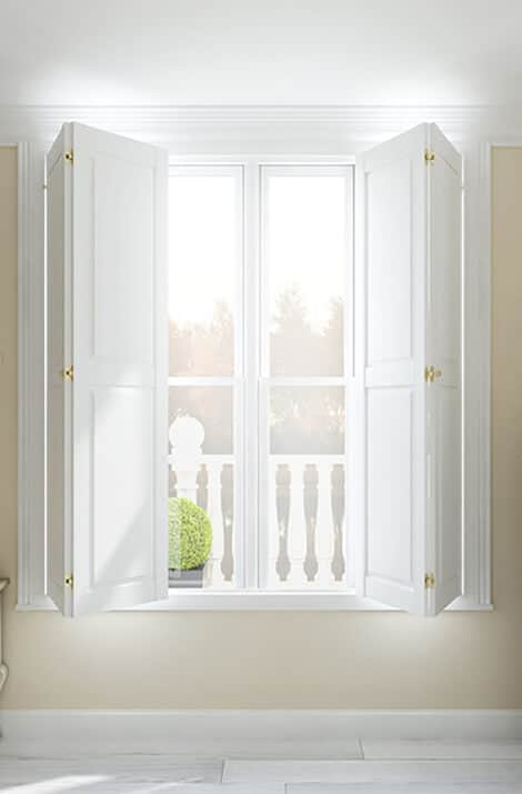 Solid window shutters white