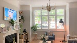 Hardwood Living Room shutters