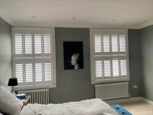 Hardwood Bedroom Shutters Closed