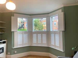 Tier-on-Tier Bay Window Shutters Open